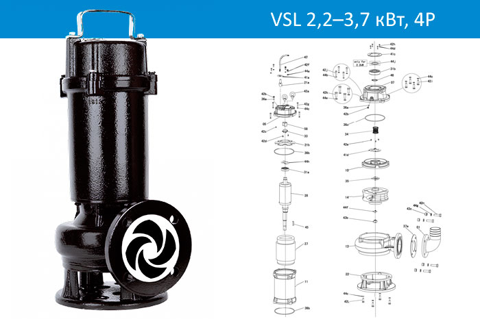 Vandjord VSL 2,2-3,7кВт, 4P