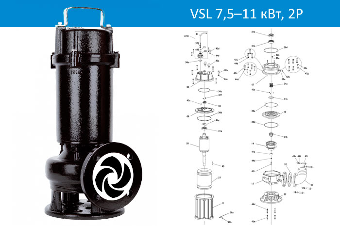 Vandjord VSL 7,5-11кВт, 2P