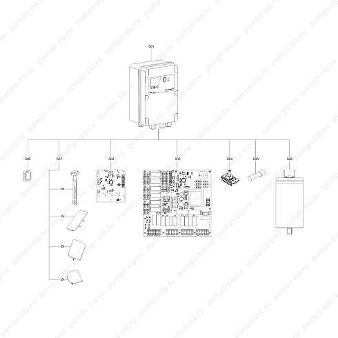 Деталировка шкаф управления Grundfos LC221