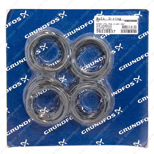 Кольцевое уплотнение, упаковка (20 шт.) Grundfos Bulk, O-Ring EPDM 170.7x3.3 WRC NSF (20 pcs.), 96538857