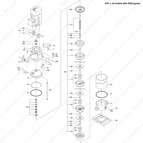 Деталировка насоса grundfos CRT 4