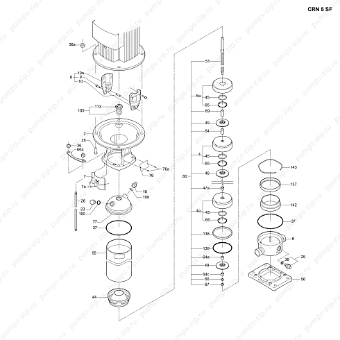 деталировка насоса grundfos CRN 5 SF