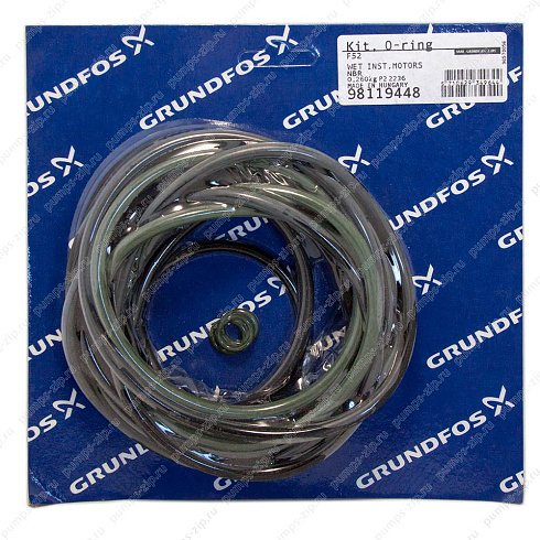 Комплект уплотнительных колец Grundfos Kit, O-ring F52 set for wet motor NBR, 98119448