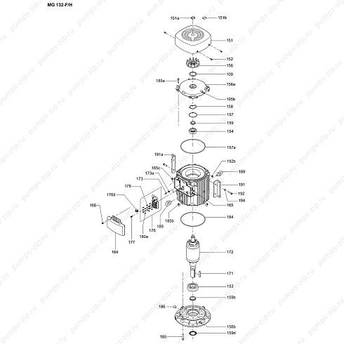Деталировка Grundfos MG 132 F/H