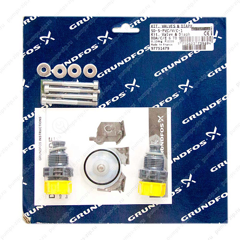 Комплект клапана и мембраны Grundfos Kit, Valve/Diaph. SD-S-PVC/V/C-1, 97751479